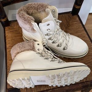 Patrizia Cream and Tan Winter Boots